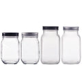 Wholesale 250ml 500ml 1000ml Round Glass Empty Mason Jar Food Storage Jars with Silver Metal Lid for Canning