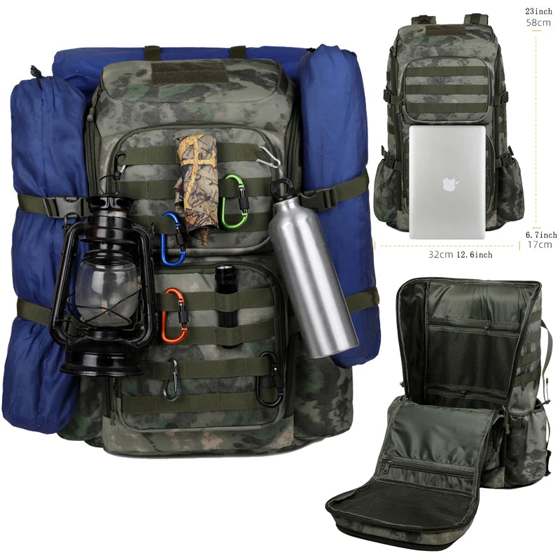 Large Capacity Waterproof Outdoor Traveling Hiking  Multifunction Molle Tactical Backpack