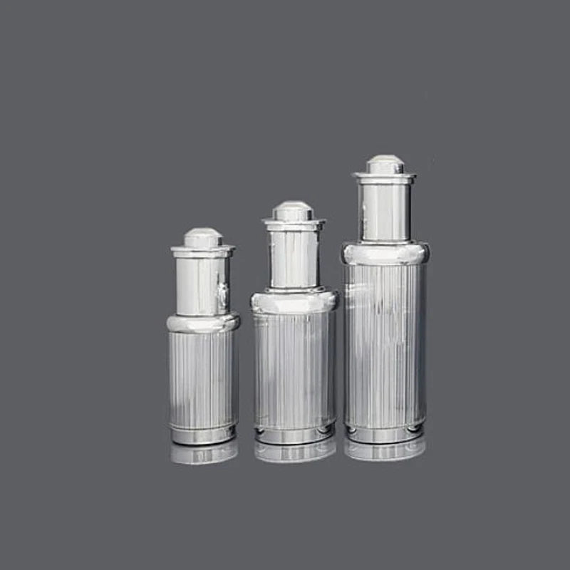 15 ml 30ml 50ml Silver Acrylic Luxury Dropper Bottle for Serum Oil Face Essential Oil Dropper Bottle With Press Head