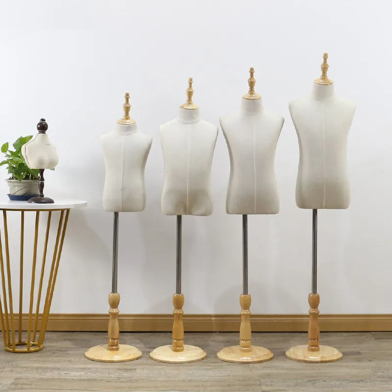 Hot Selling Children Mannequin Half Body With Wooden Base