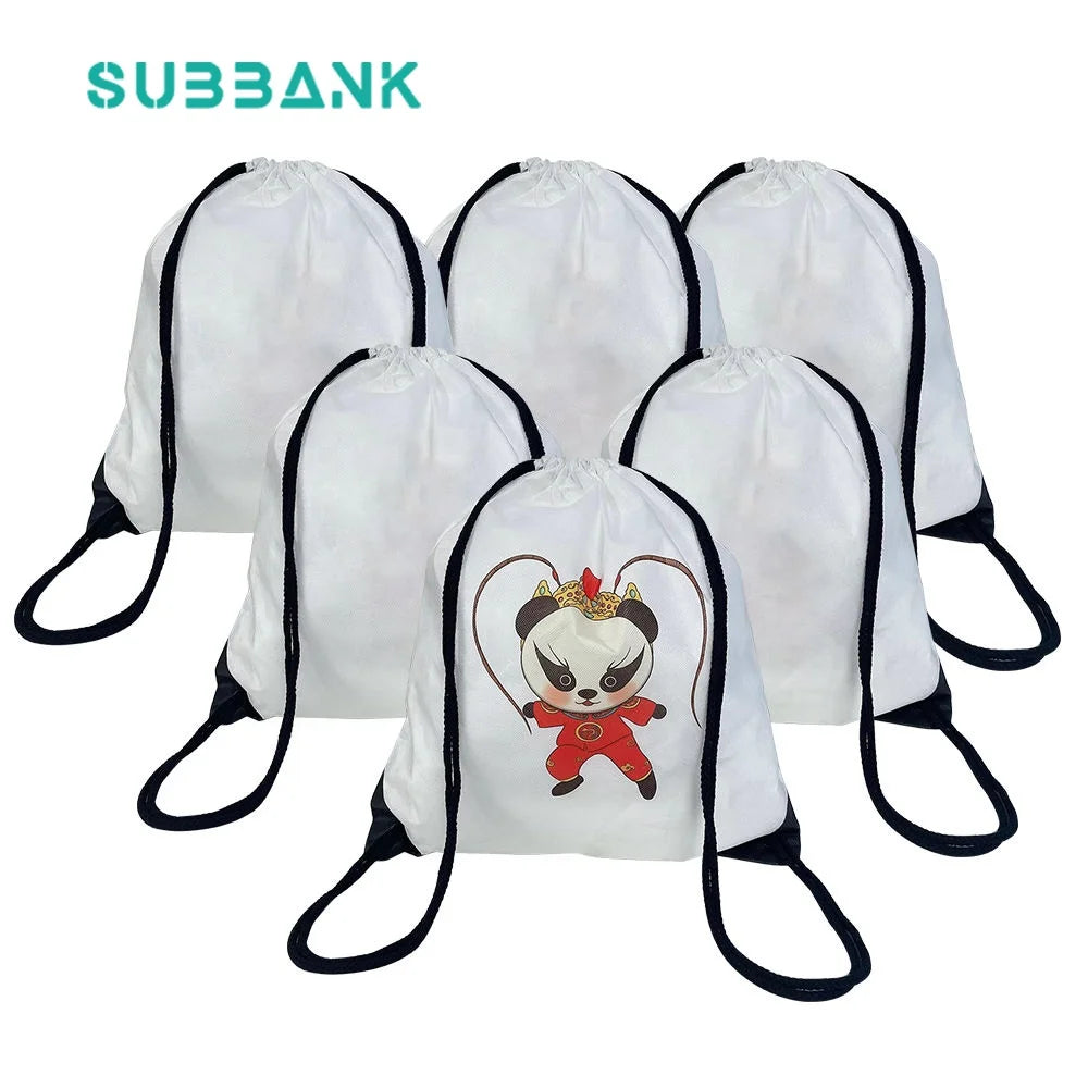 Subbank Personalized Sublimation Easter Bunny Bag Linen Egg Basket Blank DIY Holiday Treat Candy Pouches for Easter Party Favor