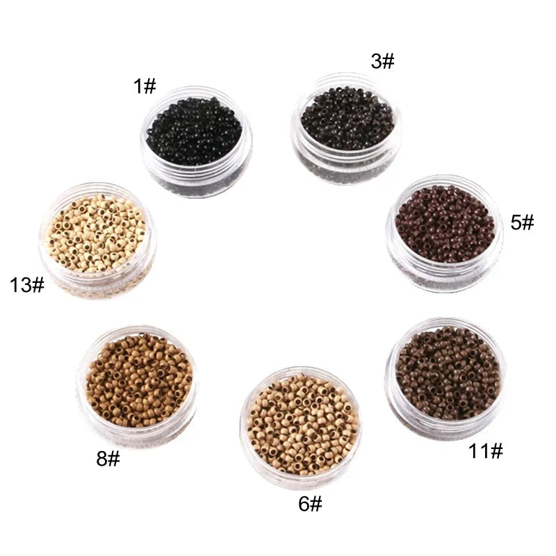 1000pcs 2.5mm 3.0mm 4.0mm  NON-Silicone Nano Micro Rings Copper Beads for  Hair Extensions