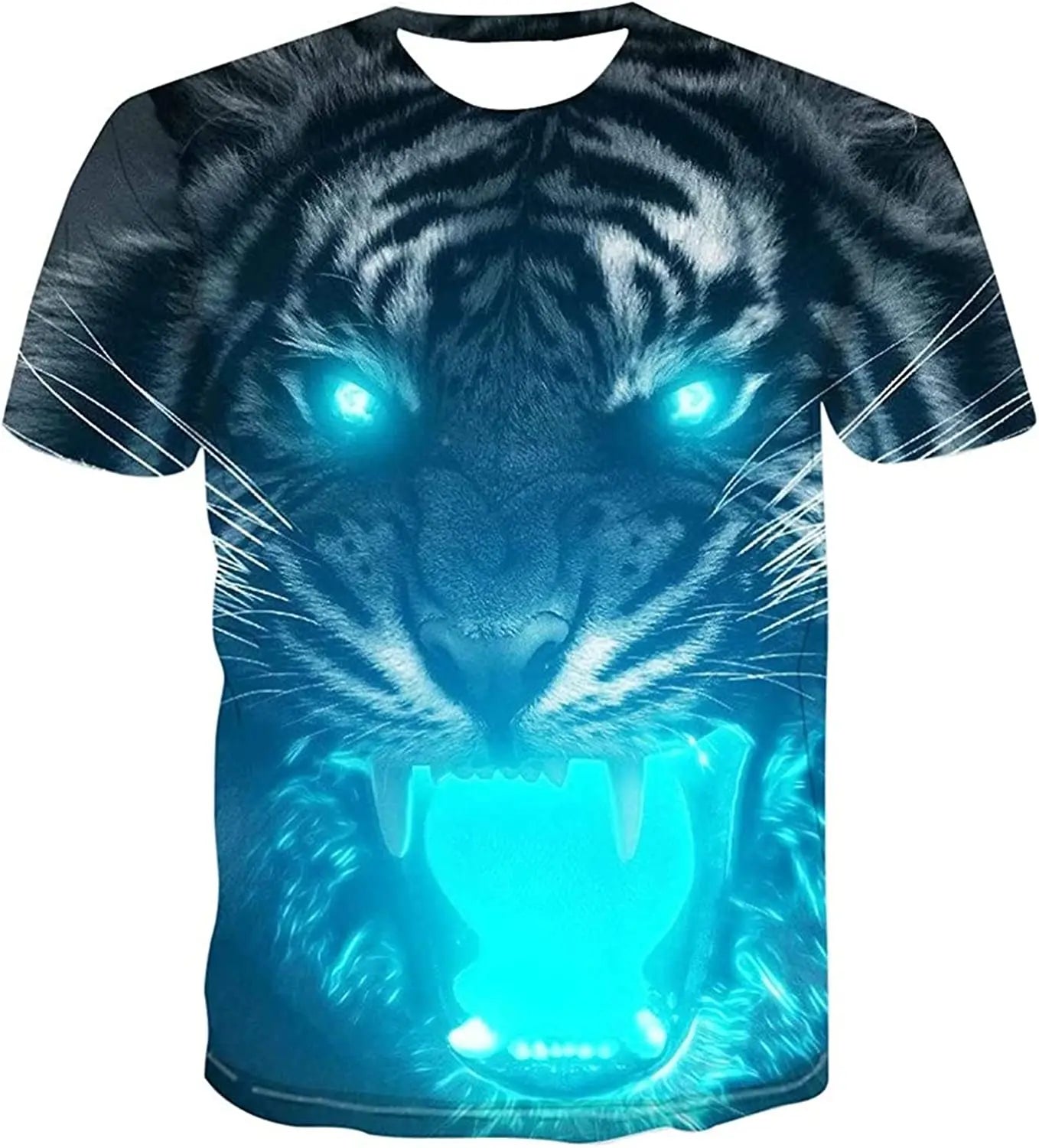 Fitspi Tiger Wolf T Shirt Men Women 3d Printing Tiger Wolf Animal Unisex Short Sleeve T-shirt Dropshipping Customized Tshirt