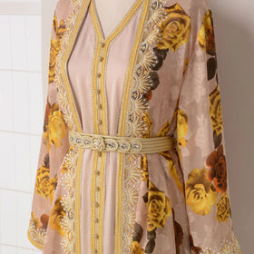 Wholesale Habdwork Middle East Arabic Muslim Dubai Abaya Kaftan Style Embroidery Dubai Arab Morocco Caftan