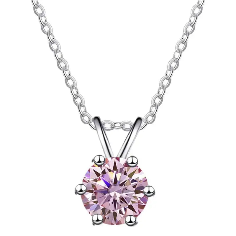 925 Sterling Silver Mosan Premium Pendant Necklace Classic Style Moissanite Gold Silver Wedding Party Engagement Anniversary MegaBDM