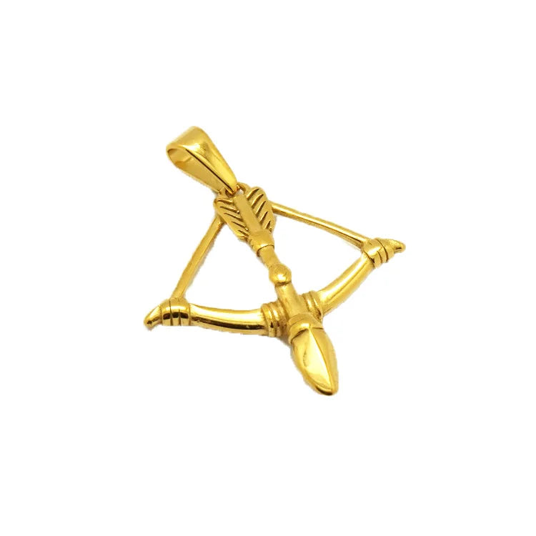 Trend Bow Arrow Pendant Fashion Men Jewelry 18k Gold Stainless Steel Sport Archery Necklace Pendant