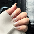 Easywell Fashion Trending Soft Acrylic Gel Nails Custom Luxury False Nail Sticker with Glue French Tip Press on Nails with Glue