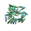 1500pcs/bag 9*36 mm Matte Green AB Flatback Teardrop Sew on Resin Stone for Carnival Costumes Decoration