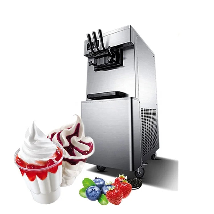 Cheap Commercial Automatic Chinese Vertical 3 Flavor Fruit Softy Ice Cream Machine Strawberry Soft Serve Ice Cream Maker Machine