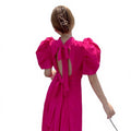 Summer New Style Strappy Sleeveless Backless Natural Waist Slimming Dress Sashes French Temperament A-Line Silhouette