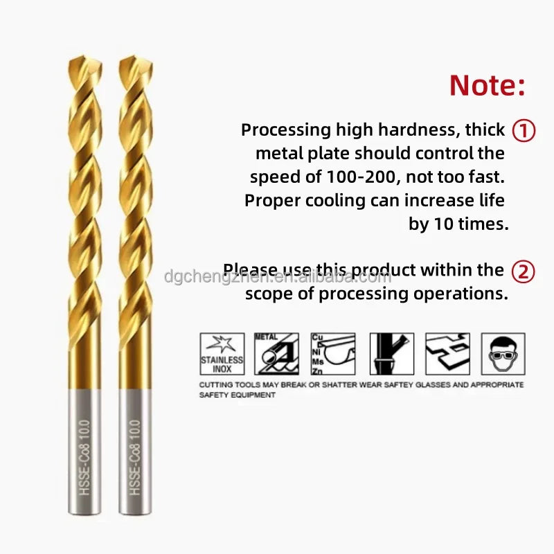 CHAJANE HSS M35 Twist Drill Bit Set for Wood and Metal Drilling 3-Year Warranty 5-8mm Working Length