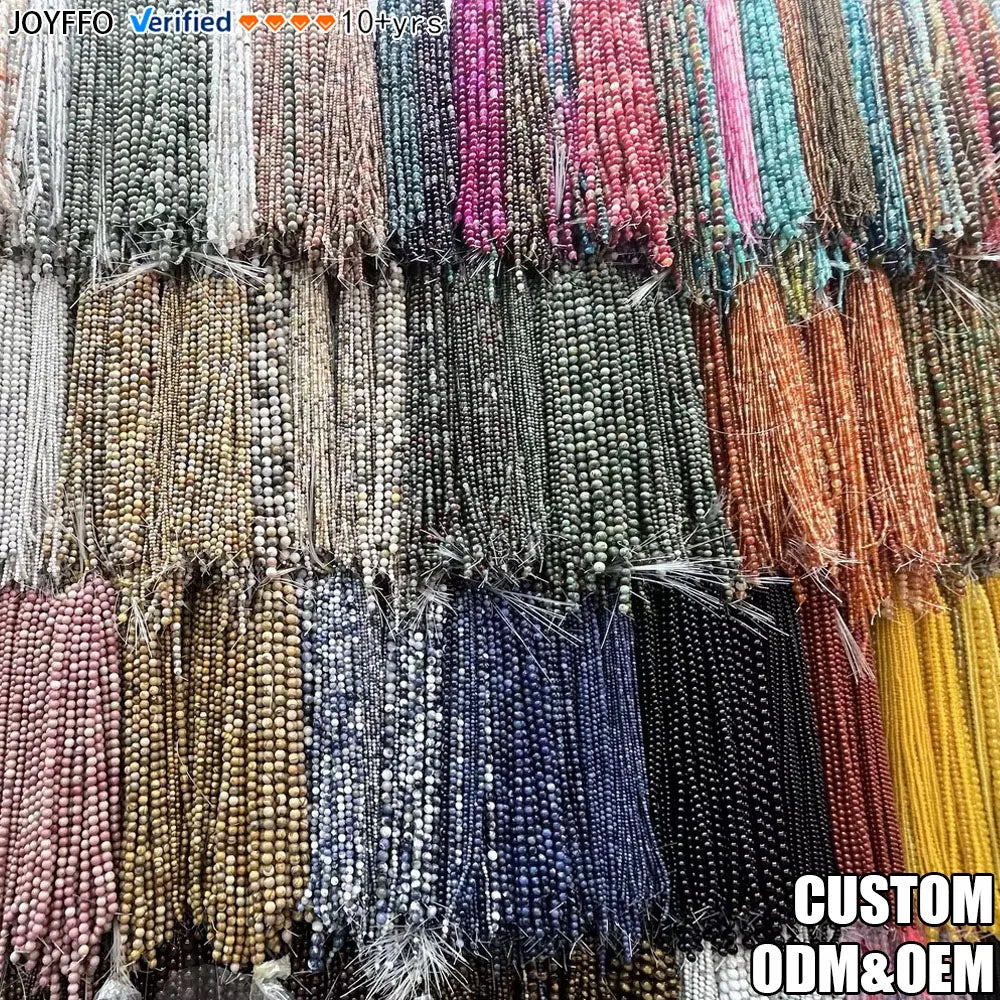 JOYFFO 4/6/8/10/12/14/16MM Round Loose Natural Stone Beads Wholesale High Quality tiger Eye Rose Quartz Beads for Jewelry Making