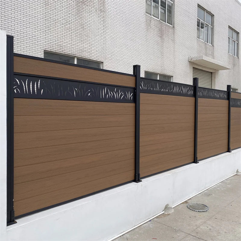 Simple Design WPC Yard Fence Decorative Panels Garden Home Outdoor WPC UV Resistant Eco-Friendly 3D Modeled Service Included