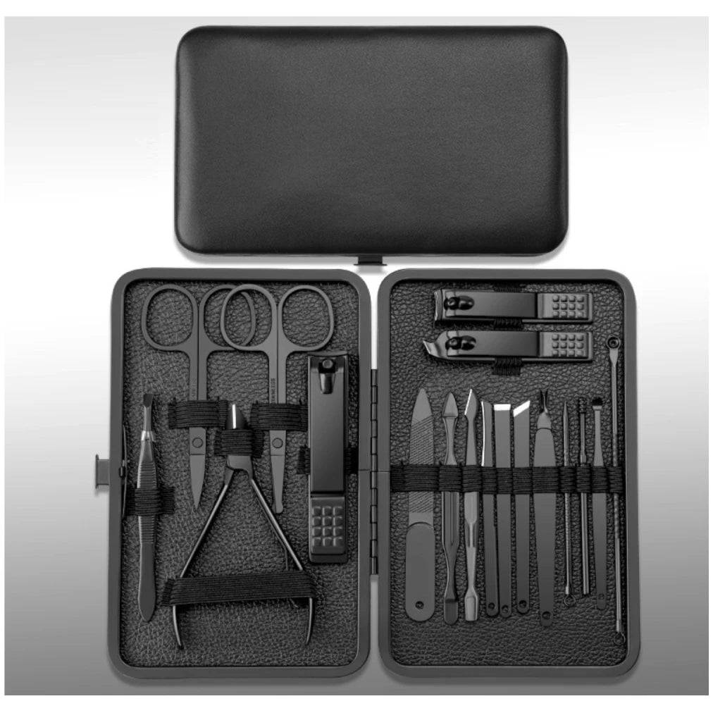 Nail Cutter Kit Factory Wholesale 18pcs Portable Stainless Steel Nail Clippers Scissors Kits Essential Manicure & Pedicure Set