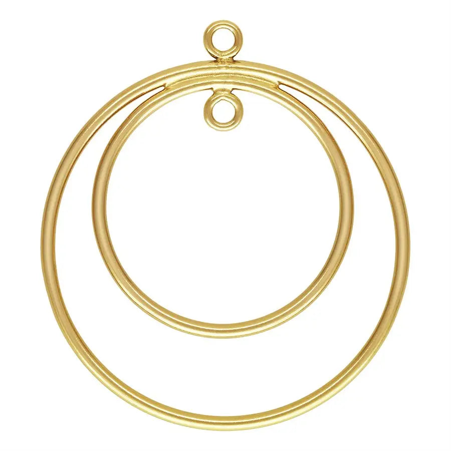 Real 14k Gold Filled Round Drop Earring Charms for Jewelry Making