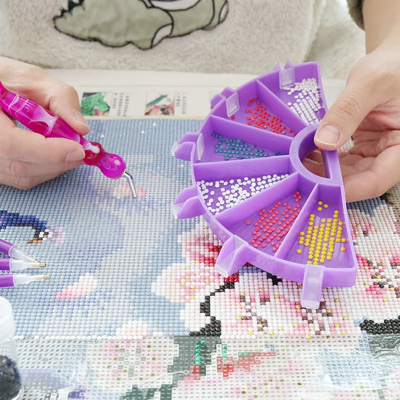 Diamond Painting Tool Kit Colorful Multifunctional Flip Diamond Tray DIY Spotting Pen Storage Tray Diamond Tray Tools