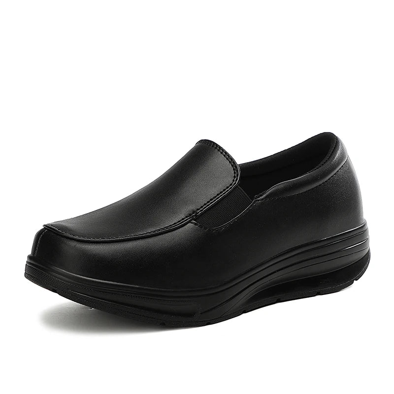 Customize Logo Breathable Slip on Rubber Hospital Work Nursing Shoes Platform Women Nursing Loafer Shoes