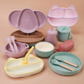 Custom Logo BPA Free Kids Dinnerware Soft Baby Feeding Set Silicone Plate Baby