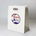 Customized Punch Hole Handle White  Kraft Paper Bag/ Handmade Kraft Paper Punch Hole Handle White  Kraft Paper Bag