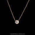 3.9mm DEF VS Lab Grown Diamond Pendant Necklaces Charm Chain 18K Yellow Gold Diamond Necklace