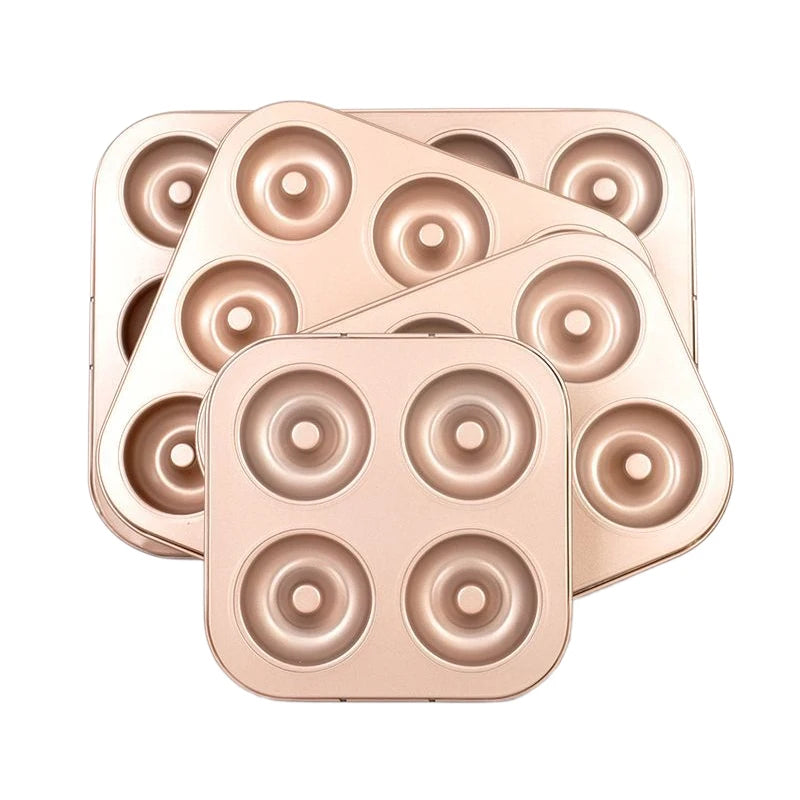 6/12 Cavity Bagels Baking Tray Carbon Steel Non-Stick Ring Doughnut Bakeware Donut Mold Cake Pan for Oven Baking