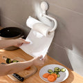 Waterproof Removable Kitchen & Bathroom Organizer Roll Dispenser & Paper Holder with Vacuum Suction Hook Tissue Shelf Storage