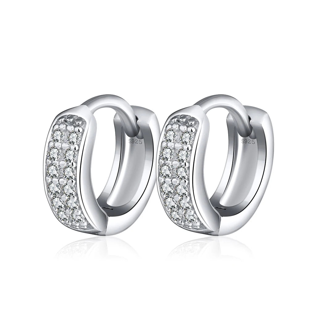RINNTIN SE102 Supplies Jewelry Making Hoop Earrings Cz Aaa 925 Sterling Silver Earrings