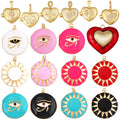 New Design Enameled Moon Star Eye Charm Box LocketFashion Gold Plated for Jewelry DIY Making Supplies Accessories Wholesale M39