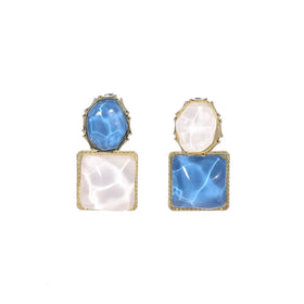 AA016174 New Design Personalized Irregular Square Oval Earrings
