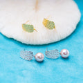E010901 S925 Pearl Earring 925 Sterling Silver DIY 7-8mm Natural Freshwater Pearl Stud Earring for Women