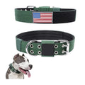 1.5 Inch Tactical Dog Collar with Personalized Ribbons Solid Pattern and Soft Neoprene Padded Lining Alloy Material Dog Collar
