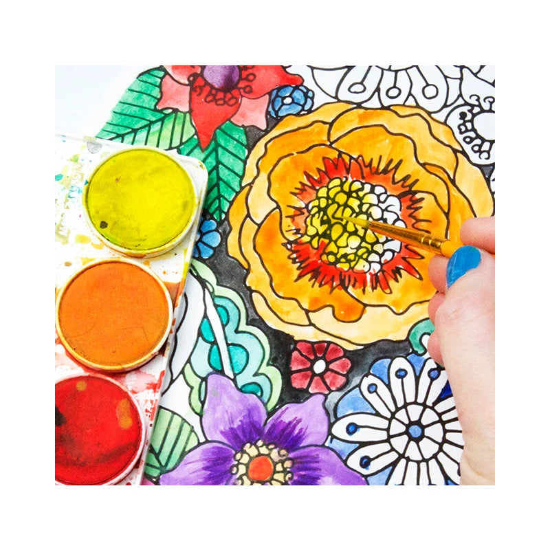 Children's Coloring Book Customized Printing   Adult Hard Cover with Matte Stickers Mandala Magic