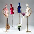 Woman Velvet Mannequin Luxury With Silver and Gold Arms