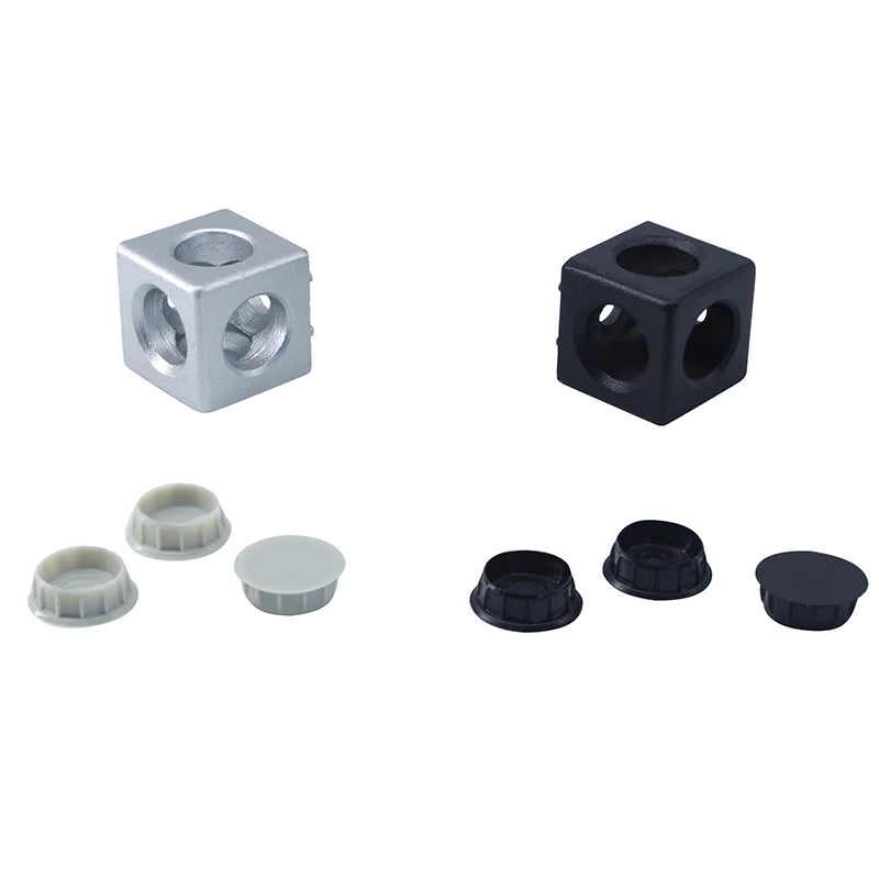 China Supplier 2151 ODM Silver and Black Color Slot 6mm 3 Way Aluminium Metal Bracket in 25*25 in Silver and Black 25 30 40 45