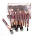Wholesale Price Stock 10pcs Colorful Best Custom logo Bling Marble Makeup Brushes with Packing