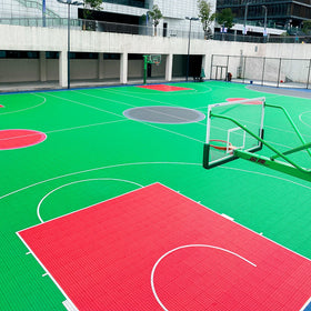 Portable Reversible PP Plastic Tile Modern Multi-Function Outdoor Interlocking Suspended Basketball Pickleball Court Sports