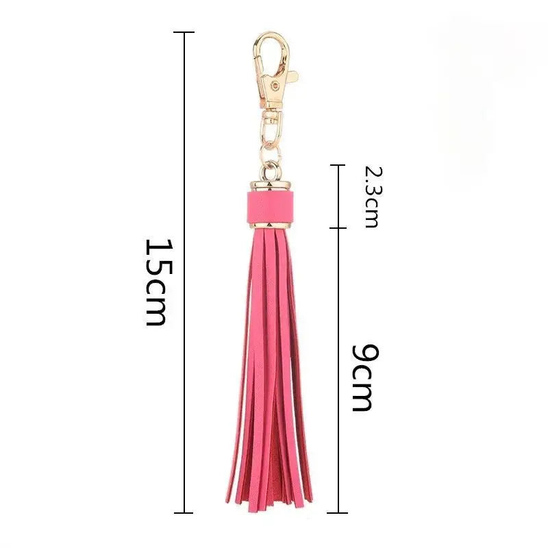 New Style Leather Tassel Car Key Chain Bag Charm Keyring Accessories Tassels DIY Keychains Charms Gift for Girls