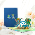 Exquisite Vintage Flower Bicycle Gift Card 3D Three-dimensional Greeting Cards With Envelope