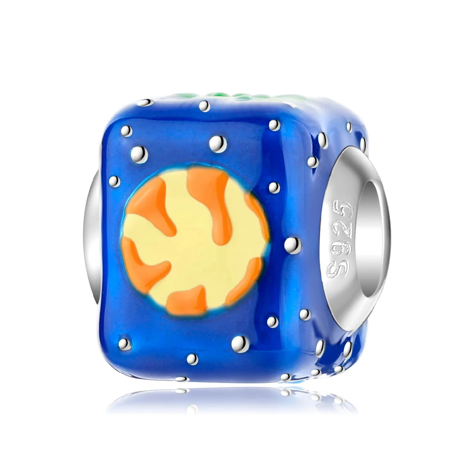 Fantasy Planet Pattern New Designer Charms 925 Sterling Sliver Enamel Beads for Women Fine Jewelry Making Charm Wholesale