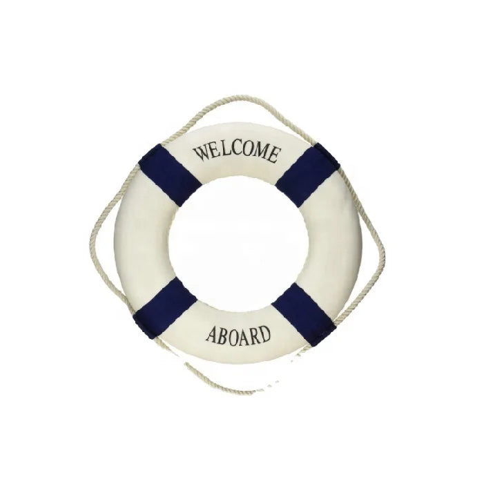 Best Seller Home Decoration Welcome Aboard Cloth Life Ring Navy Accent Nautical Decor