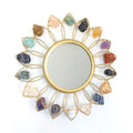 Modern Natural Crystal Luxury Metal Wall Mirror Hotel Home Decorative Fashionable Gold Shape Wall Dressing Table Mirror