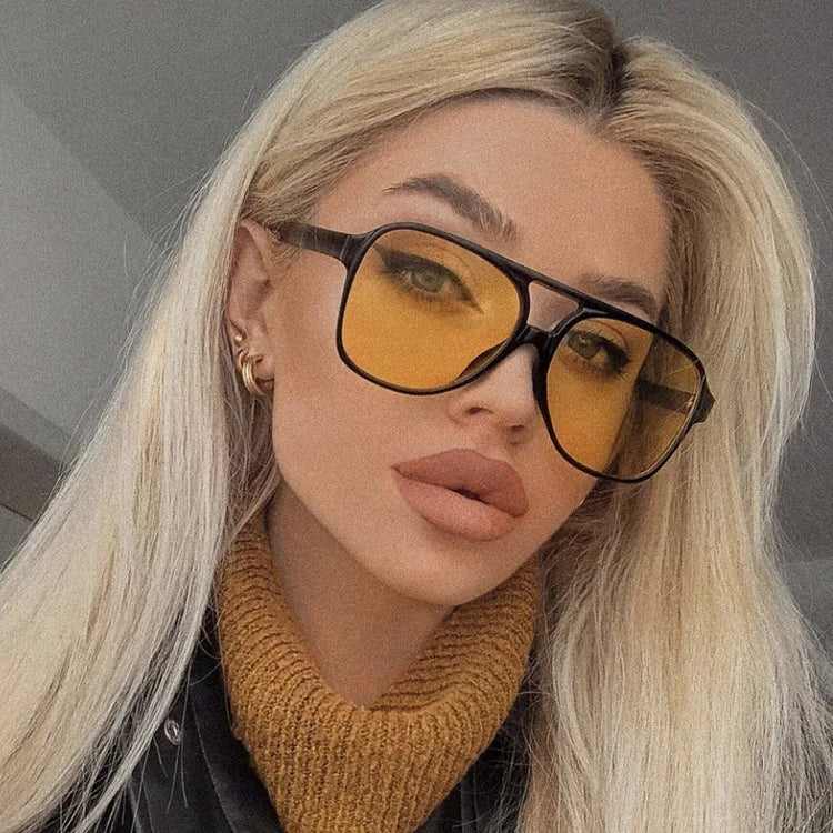 Women Fashion Sun Glasses 2023 Classic Vintage Aviation Sunglasses for Women Men Large Frame Retro 70s Sunglasses Female