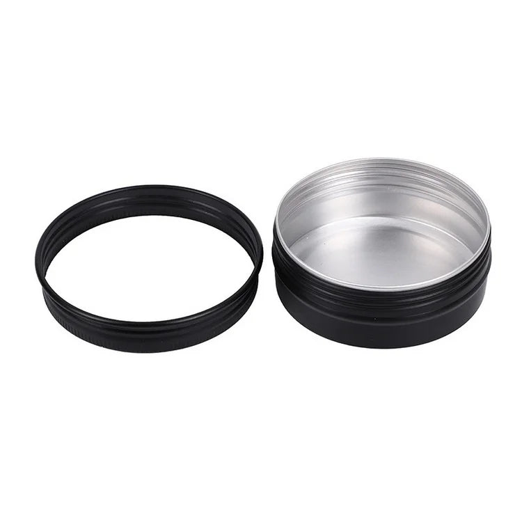 15ml 50ml 60ml 100ml 150ml Round Empty Tin Can Black Tin Screw Lid Black Aluminum Jar Aluminum Cosmetic Tins