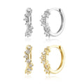 FUAMAY Aretes De Plata 925 Silver Zircon Water Shape Earring Huggie Hoop Earrings