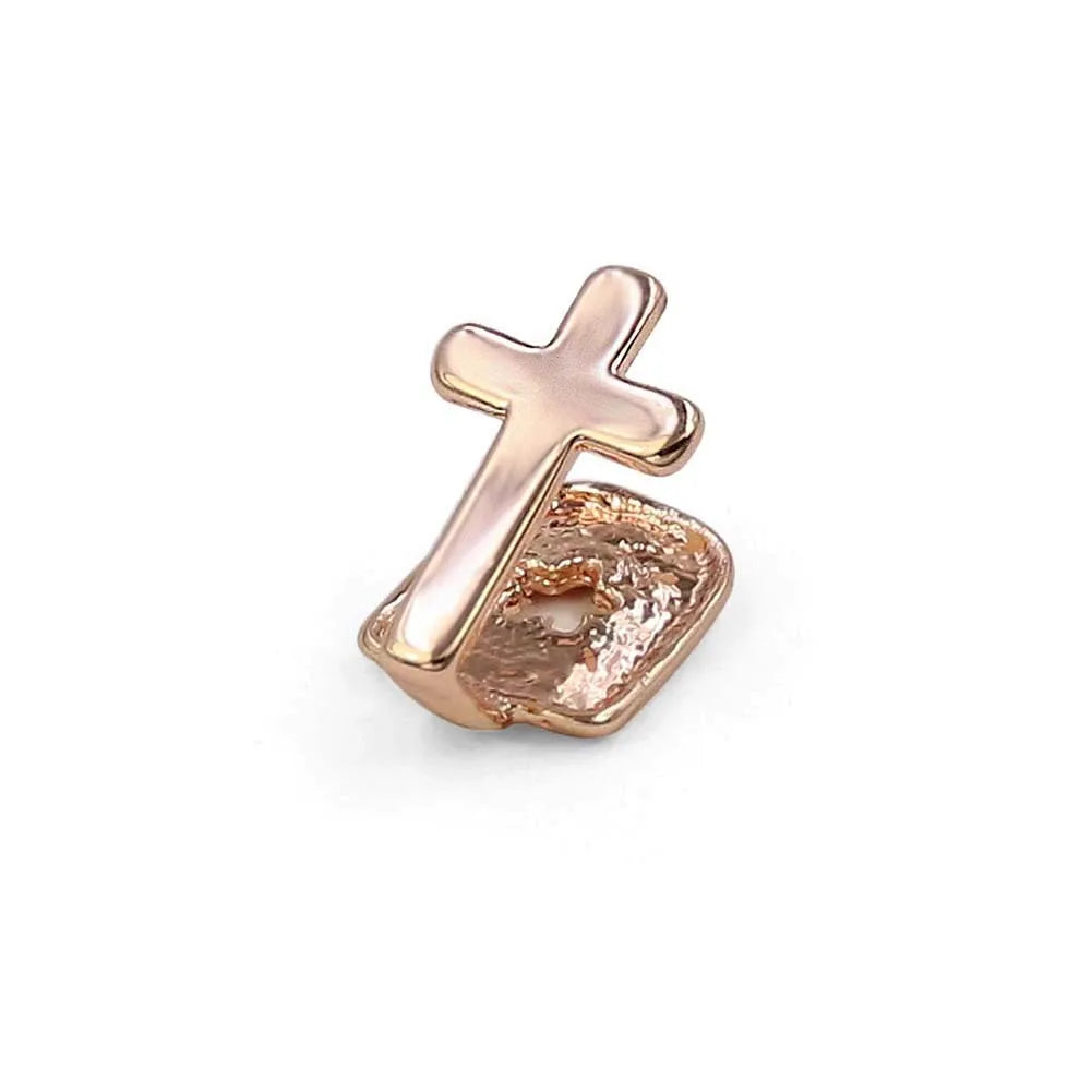 Single Cross Hip-Hop Teeth Grillz Rapper Gold Plated Dental Grillz Teeth Jewelry