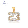 XUPING A00901077 Ancient Royal Simple Cool Fashion Neutral 24k Gold Color Digital Rhinestone Stainless Steel Jewelry Pendant
