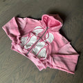 OEM Cut and Sew Garment Custom Screen Printing Stone Washed French Terry Cotton Zip up Distressed Hoodies for Men