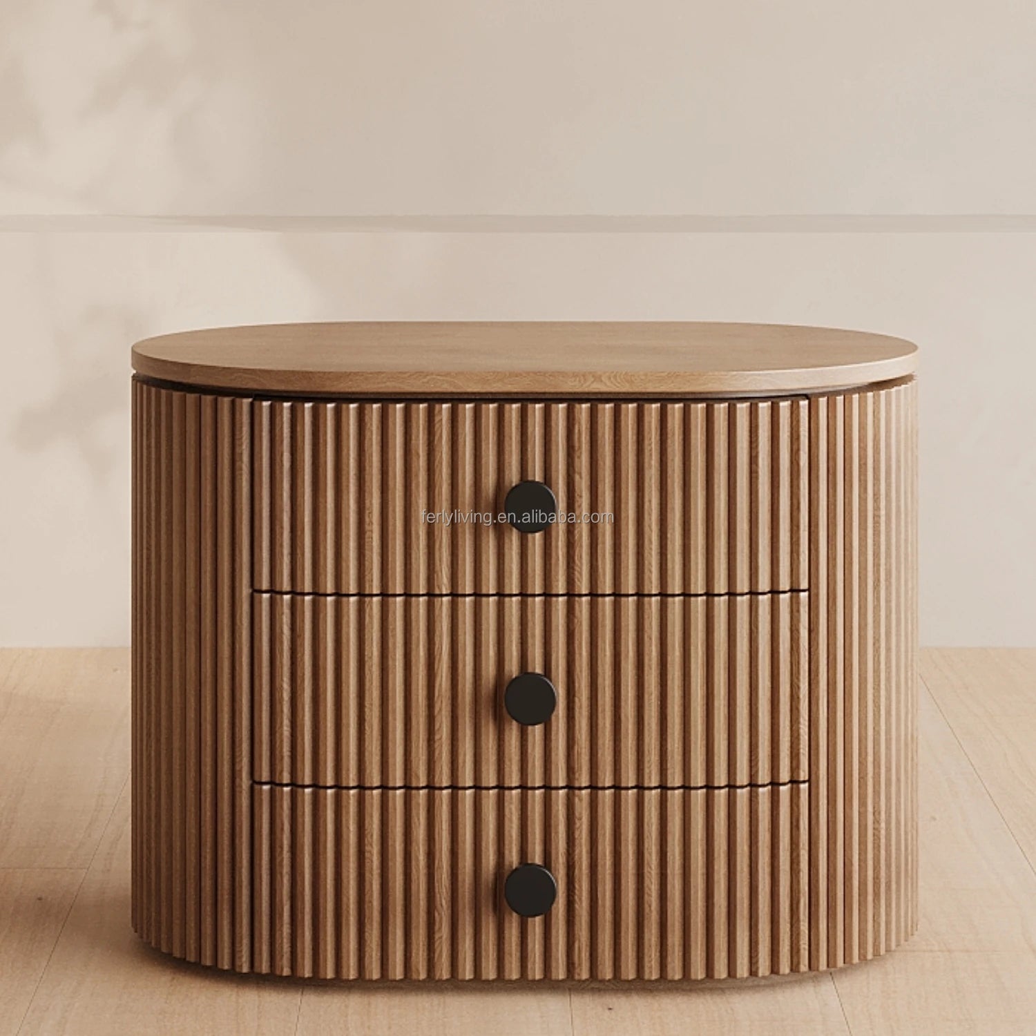 FERLY Modern Full Bedroom Furniture Set Drawer Bedside Table Bedroom Oak Closed Nightstand
