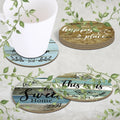 Inspirational Wooden Coaster Set Motivational Table Mat with Positive Quotes for Home Decor