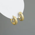 Renting Jewelry High Quality New Fashion Simple Design Sterling Silver 925 Jewelry Texture Hoop Earrings Women EH1226